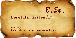 Beretzky Szilamér névjegykártya
